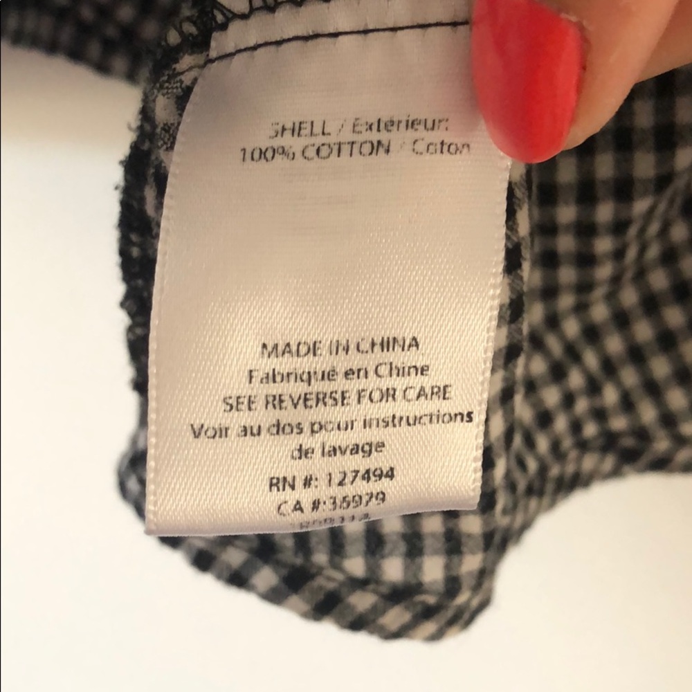 Heart Loom Button Back Gingham Top - image 4